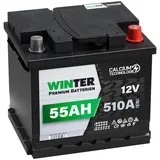 WINTER Autobatterie 12V 55Ah +30% mehr Leistung ersetzt 44Ah 45Ah 50Ah 52Ah 54Ah