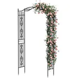 Xverycan Rosenbogen Torbogen, mit zarten Mustern, Gartenbogen aus Metall 110x230cm, Rosenbögen für Rosen und Kletterpflanzen, Freistehend Rosengestell für Garten Dekoration