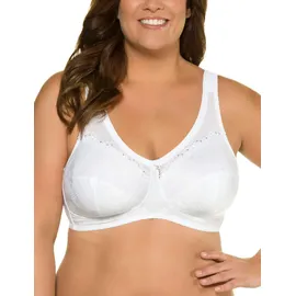 Ulla Popken Damen Entlastungs-bh, Ohne Bügel, Strassanhänger, Cup C - Bügelloser BH, Weiß, 120F EU