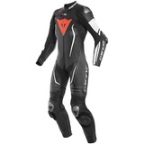 Dainese Misano 2 Lady D-Air® Airbag 1-Teiler Perforierte Damen Motorrad Lederkombi Schwarz/Weiß 46