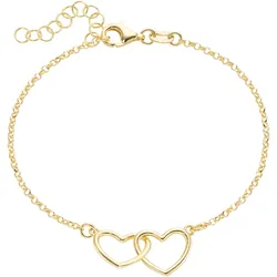Armband FIRETTI "Schmuck Geschenk Silber 925 Armschmuck Armkette Silberarmband Herzen", gold (gelbgoldfarben), Armbänder, Damen, Silber 925 (Sterlingsilber)