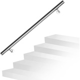 Ansobea Handlauf 180cm,Edelstahl Treppengeländer langer Geländer, für Innen- und Außentreppen,Handlauf Treppe