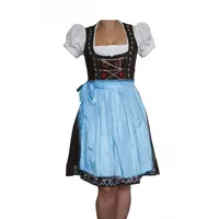 German Wear Dirndl GW1316 blau 3erSET Midi Dirndl Dirndel Trachtenkleid TürkisBlau 38