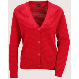 Madeleine Strickjacke Eleganter Cardigan mit V-Ausschnitt Rot 36