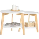 SoBuy FBT75 Weiß MDF rund 2 x 40 cm