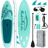 LuxusKollektion Inflatable SUP-Board Aufblasbares Paddle Board Stand Up Paddleboard SUP Zubehör Set Grün blau