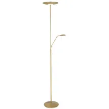 Steinhauer Deckenfluter Stehleuchte Wohnzimmerlampe LED dimmbar Lesespot messing chrom