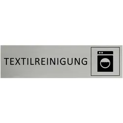 CombiCraft Aluminium Türschild Textilreinigung 165x45mm mit 3M-Tape