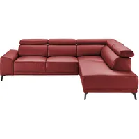 Candy 3C Candy Ecksofa »Greve B/T/H: 249/209/79 cm L-Form«, wahlweise mit motorischem Sitzvorzug, manuelle Kopfteilverstellung rot