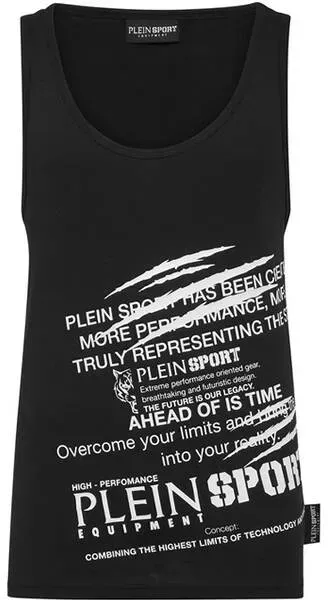 PLEIN SPORT Herren Shirt LETTERING, Schwarz, M