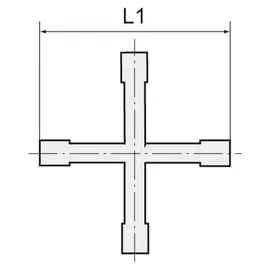 Riegler Kreuz-Schlauchverbindungsstutzen für Schlauch 5 mm Messing