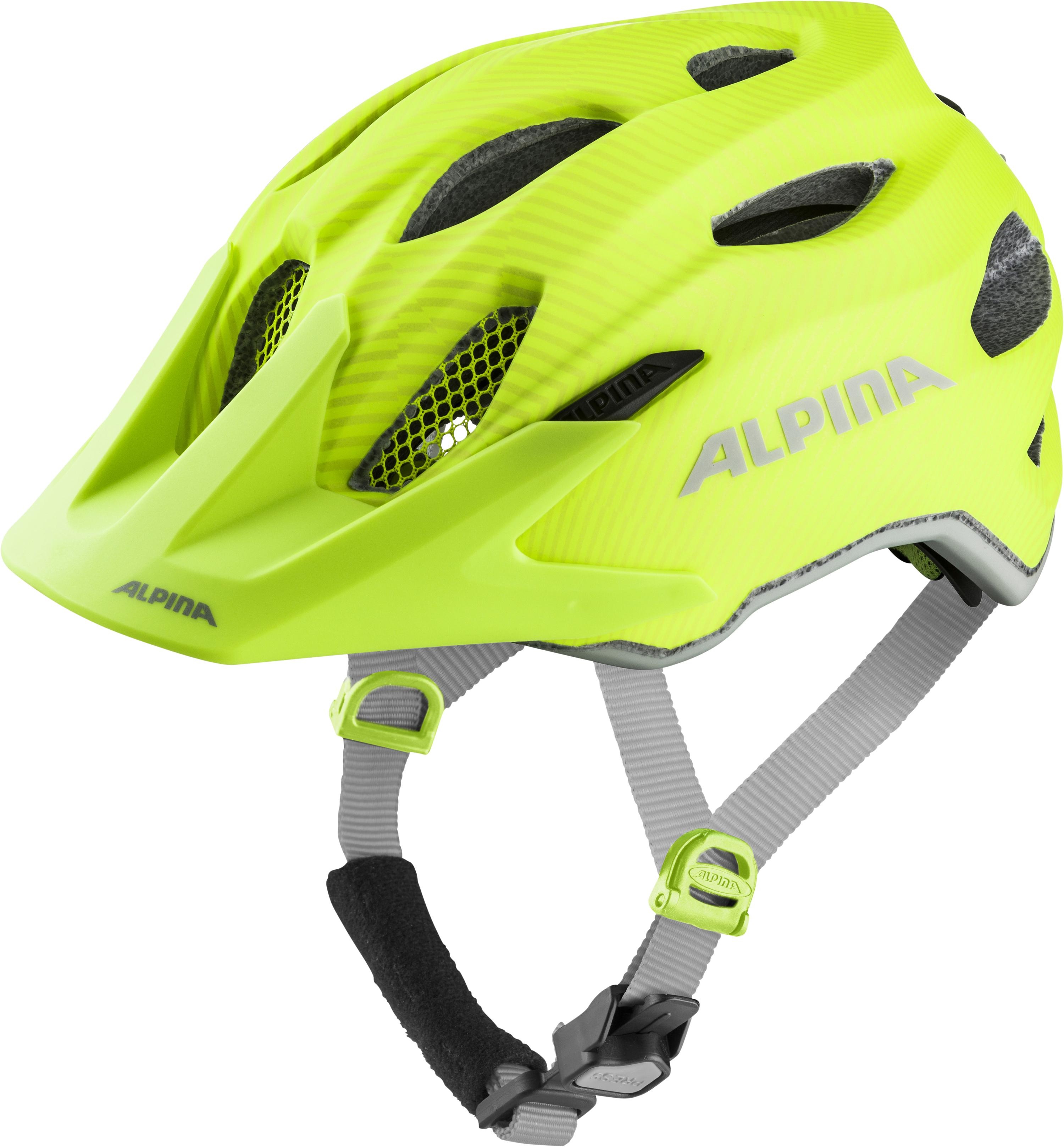 Alpina Carapax Jr. Flash Kinder Fahrrad Helm 51-56cm | Neon