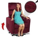 MCW Fernsehsessel MCW-K62 Chenille 75 x 100 x 90 cm Bordeaux elektrisch