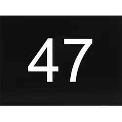 Nummernschild selbstklebend, 40 x 30 mm, Type 47, Kunststoff schwarz glänzend