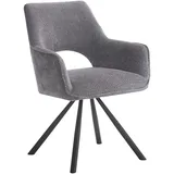 Armlehnenstuhl - grau - Webstoff - drehbar Esszimmerstuhl Küchenstuhl