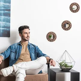 Relaxdays Spiegel 3er Set, Barock Kupfer,Schwarz