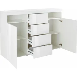 borchardt Möbel Highboard 139 x 93 x 35 cm Weiß