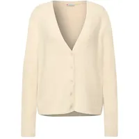 STREET ONE Damen 2515403 Kuscheliger V-Neck Cardigan, Soft beige, 42