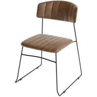 Essentials Mundo Stapelstuhl Cognac, kunstleder gepolstert, feuerhemmend, 54x55x79cm (BxTxH),