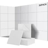 Sonuvia 36 Stück Quadratische Akustikplatten selbstklebend, Schallschutz & Schalldämmung für Wände & Türen – 230kg/m3, NRC 0.95, 100% Polyester, Ideal für Schallschutz Wand, Porzellan weiß