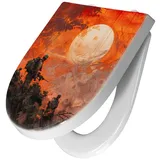 Primedeco WC-Sitz mit Absenkautomatik Motiv Soldaten im Sonnenuntergang (1-St), Absenkautomatik, Soft-Close orange