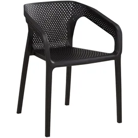 Homestyle4u Gartenstuhl 4er Set, in Schwarz, Kunststoff, 220x75x54 cm, Gartenmöbel, Gartenstühle, Gartenstühle
