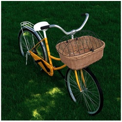 DOTMALL Fahrradkorb Fahrradkorb vorne mit Abdeckung 50 x 45 x 35 cm Naturweide