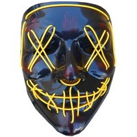 Scary LED Maske Halloween gelb Leuchtende Form Leuchtmaske Festival Cosplay