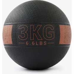 Medizinball 3 kg Gummi - schwarz/orange SCHWARZ|orange 3kg