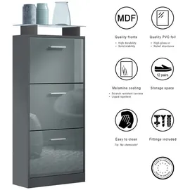 Vladon Loret 89 x 104 x 23 cm anthrazit matt / anthrazit