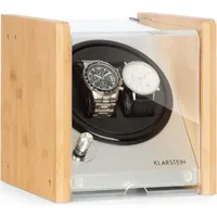 Klarstein Hanoi 2 Uhrenbeweger, 2 Uhren, 3 Geschwindigkeiten, 4 Modi, bambus