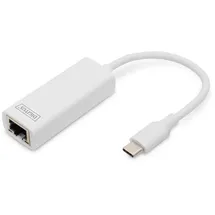 Digitus USB 3.0 Gigabit Ethernet Adapter Typ-C zu RJ45 St./Bu. weiß