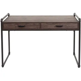 Mendler Schreibtisch HWC-F58 Wildeiche-Optik / Braun