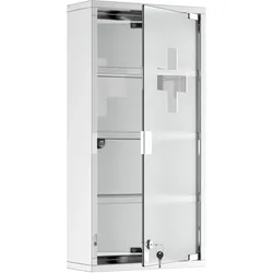 HOMCOM Medizinschrank Stahl, Glas