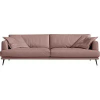 2,5-Sitzer EGOITALIANO "Sophia, Designsofa mit extrakomfortablem Sitzkomfort", rosa (altrosa), B:214cm H:77cm T:96cm, Leder BULL (Echtes Rindsleder). Geschliffenes, pigmentiertes und behandeltes Rindsleder mit einer Dicke von 1, 3-1, 5 mm. Es handelt sich um ein weiches, geschütztes Leder. Eine leichte Deckschicht schützt sie vor Flecken, ohne ihre ursprünglichen Eigenschaften zu verändern. Dieses geschützte Leder kombiniert die Vorteile von Natürlichkeit und Weichheit mit einer guten Beständigkeit gegen Verschleiß und Ausbleichen. Das Vorhandensein der charakteristischen Zeichen, die das Leben des Tieres bestimmen, wie Narben, Körnungsunterschiede, Falten, Adern, Disharmonien in Farbtönen, beweisen ihre absolute Echtheit und großen Wert., Sofas, Daunenfederung, inkl. 2 Kissen