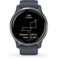 Garmin Venu 2 45 mm Silikonarmband granitblau/silber