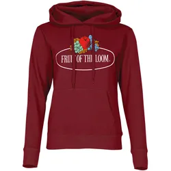 Fruit of the Loom Fruit of the Loom Damen Kapuzenpullover mit großem Vintage-Logo, burgund, S