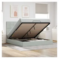 VidaXL Ottoman-Bett mit Matratzen Hellgrau 160x200 cm Samt