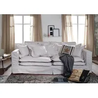 XXL BIG SOFA Hussensofa Couch Sofagarnitur Couchgarnitur Sofa-Bezug weiß