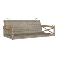 Furnicato Hängebank Grau 109x62x40 cm Poly Rattan