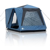 yourGEAR your GEAR Zelt Ponza 400 Festivalzelt Ø 4 x 2,3 m Gruppenzelt Familienzelt Event Dome UV 50+ Schutz Stehhöhe Bodenwanne Wasserdicht 5000 mm Blau Grau