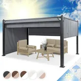 Blumfeldt Pantheon Cortina Pavillon mit Dach 3x4m 4 Seitenteile grau