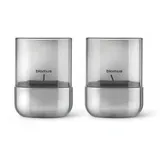 BLOMUS Windlicht -Calma- XS Edelstahl Smoke 2er Set 2 Stück silberfarben