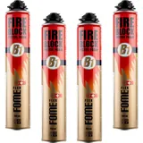 B1 Montageschaum 750ml, Brandschutzschaum schwer entflammbar, feuchtigkeitshärtend, PU Pistolenschaum, Montageschaum, Bauschaum, Füllschaum, Dämmschaum (4x Brandschutzschaum)