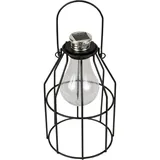 Bestlivings LED Solarleuchte SL-04571, Tageslichtweiß, LED Solar-Laterne Vintage-Look (11cm) für Garten, Balkon, Terrasse schwarz