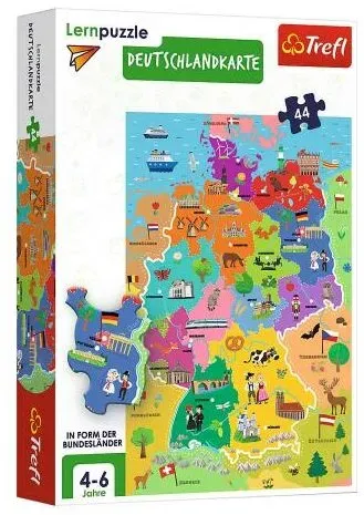 Lernpuzzle - Deutschlandkarte Deutsche Version - 44 Teile