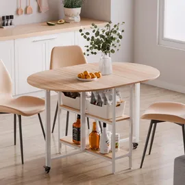 Mondeer Klapptisch 120 x 80 x 75 cm Eiche/weiß