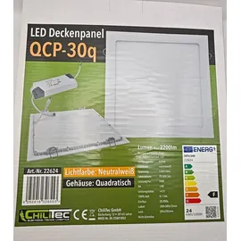 ChiliTec LED Licht-Panel QCP-30Q 30x30cm 230V 24W 2200 Lumen,4200K neutralweiß