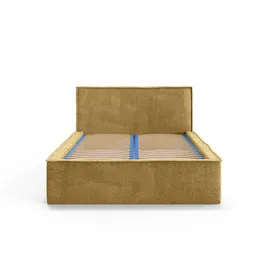 Home Affaire Bett HOME AFFAIRE "Östavall wahlweise mit Matratze und Topper, in zwei Breiten", gelb, B:182cm H:103cm L:231cm, 100% Polyester, Betten, Bett, Bettgestell mit Kopfteil und Bettkasten, mit/ohne Matratze (BFK/TFK)