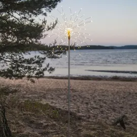 Best Season LED Dekostab Firework Outdoor Kunststoff/Metall 160 LED inkl. Erdspieß grau/silber